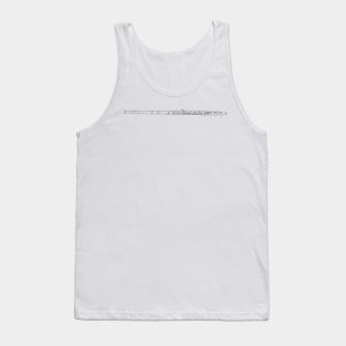 Horizontal Hand Drawn Black Flute Tank Top